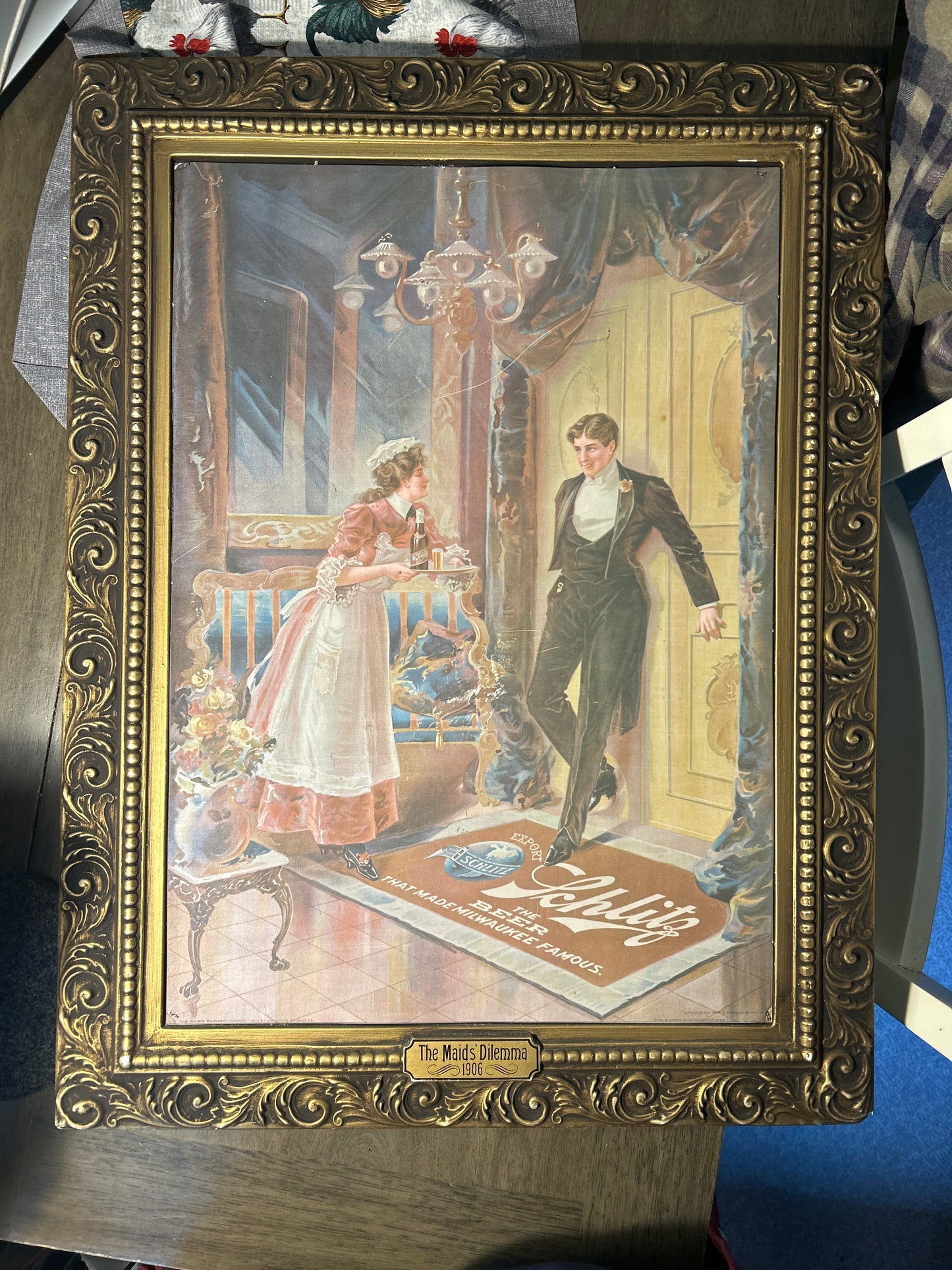 Schlitz Advertising Print-“The Maids’ Dilemma”