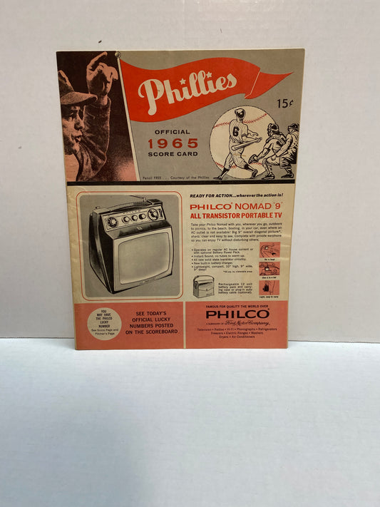 1965 Phillies Score Booklet