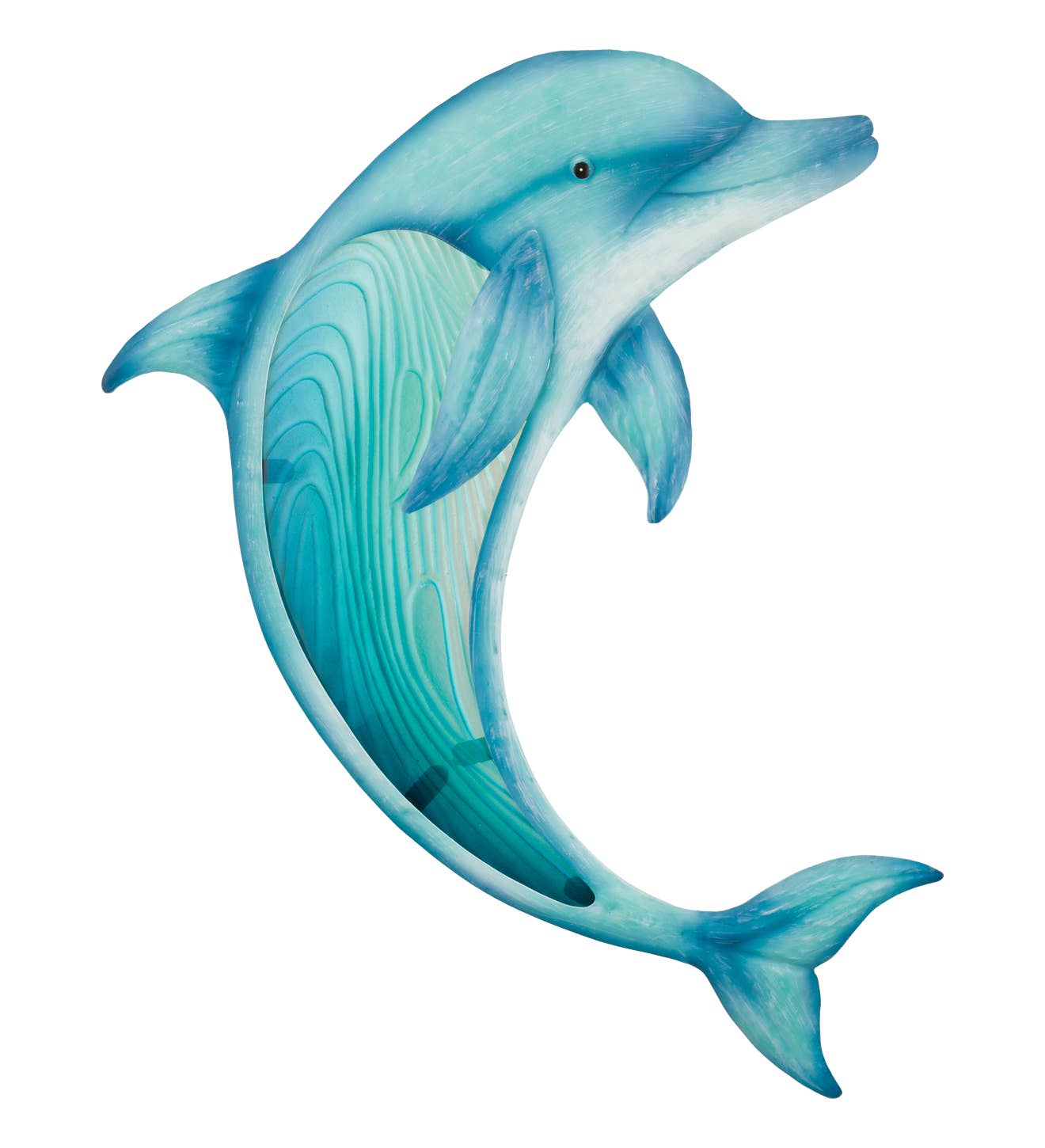 Swimming Dolphin Wall Decor / Metal/Glass / Coastal