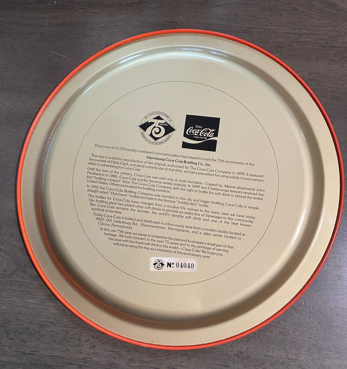 Commerative Coca Cola Serving Tray