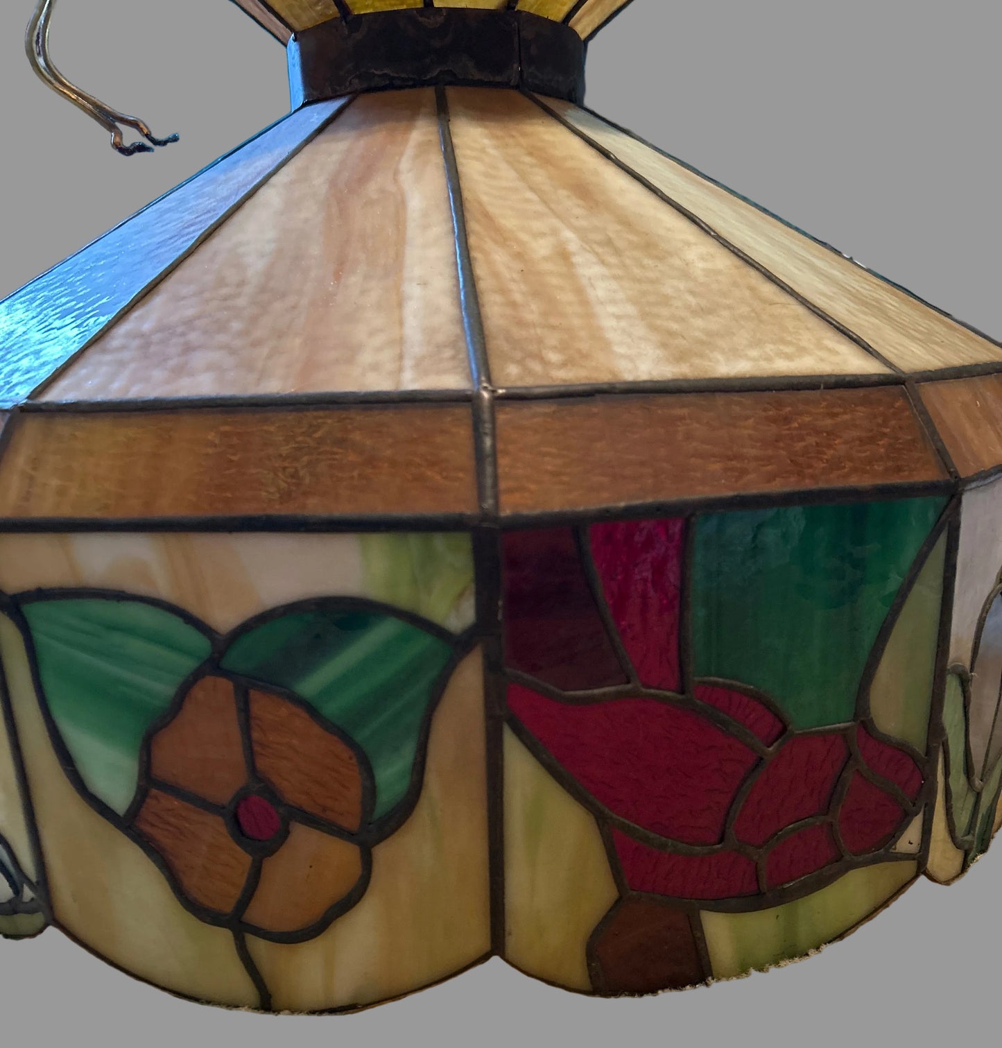 Slag Glass Shade w/Light Fixture