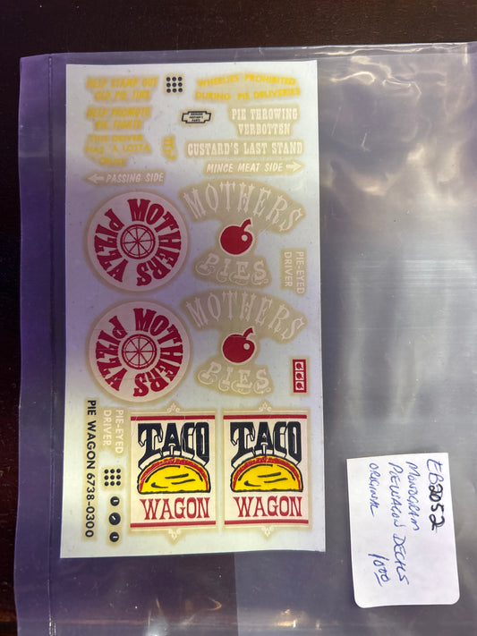 Monogram Pie Wagon Model Kit Decals