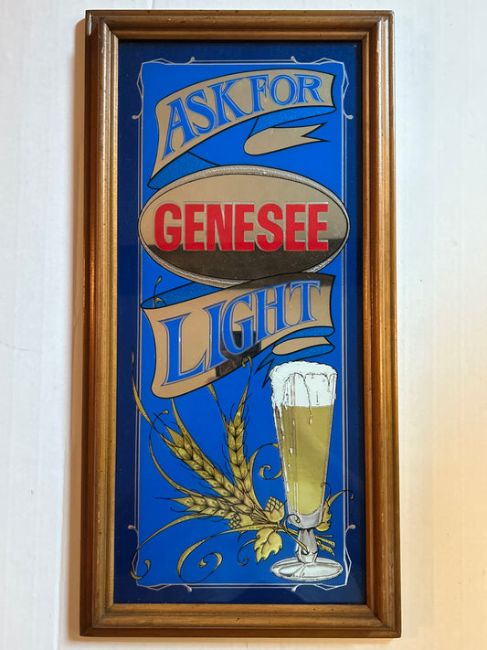 Genesee Light Framed Mirror-“Ask for Genesee Light”