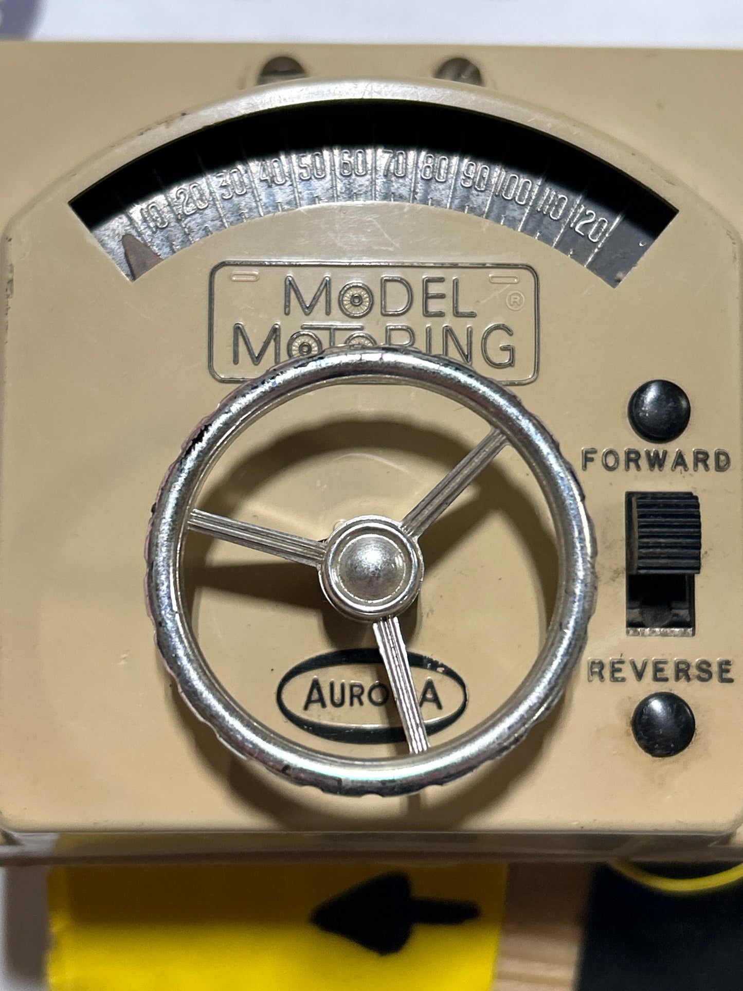 Aurora Model Motoring Steering Wheel Controller-Chrome wheel-Tan-Pair