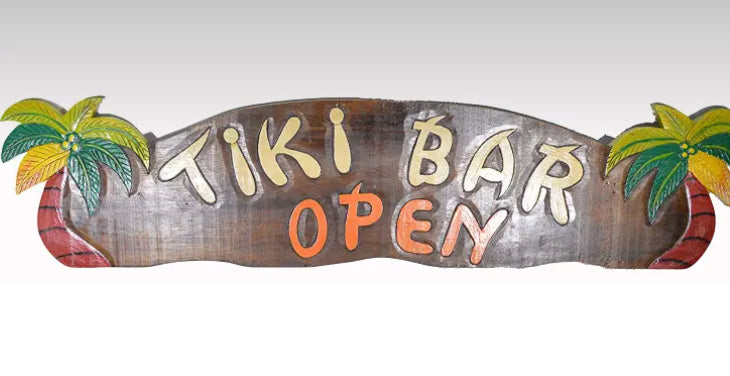 Tiki Bar Open Sign
