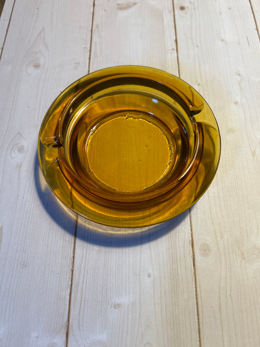 Amber Glass Ashtray