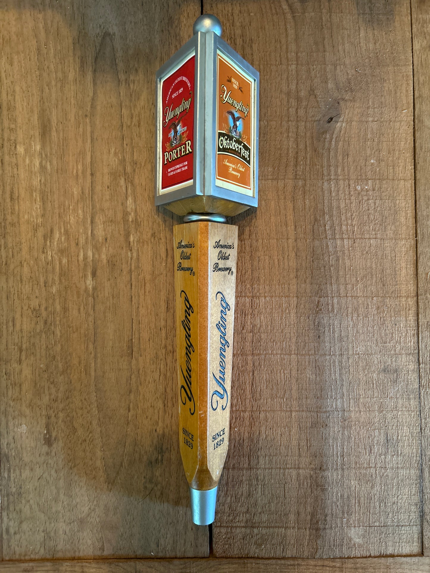 Yuengling 3 Sided Wood/Metal Tap Handle w/Reversible Inserts