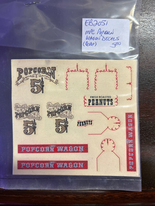 MPC Popcorn Wagon Model Kit Decals