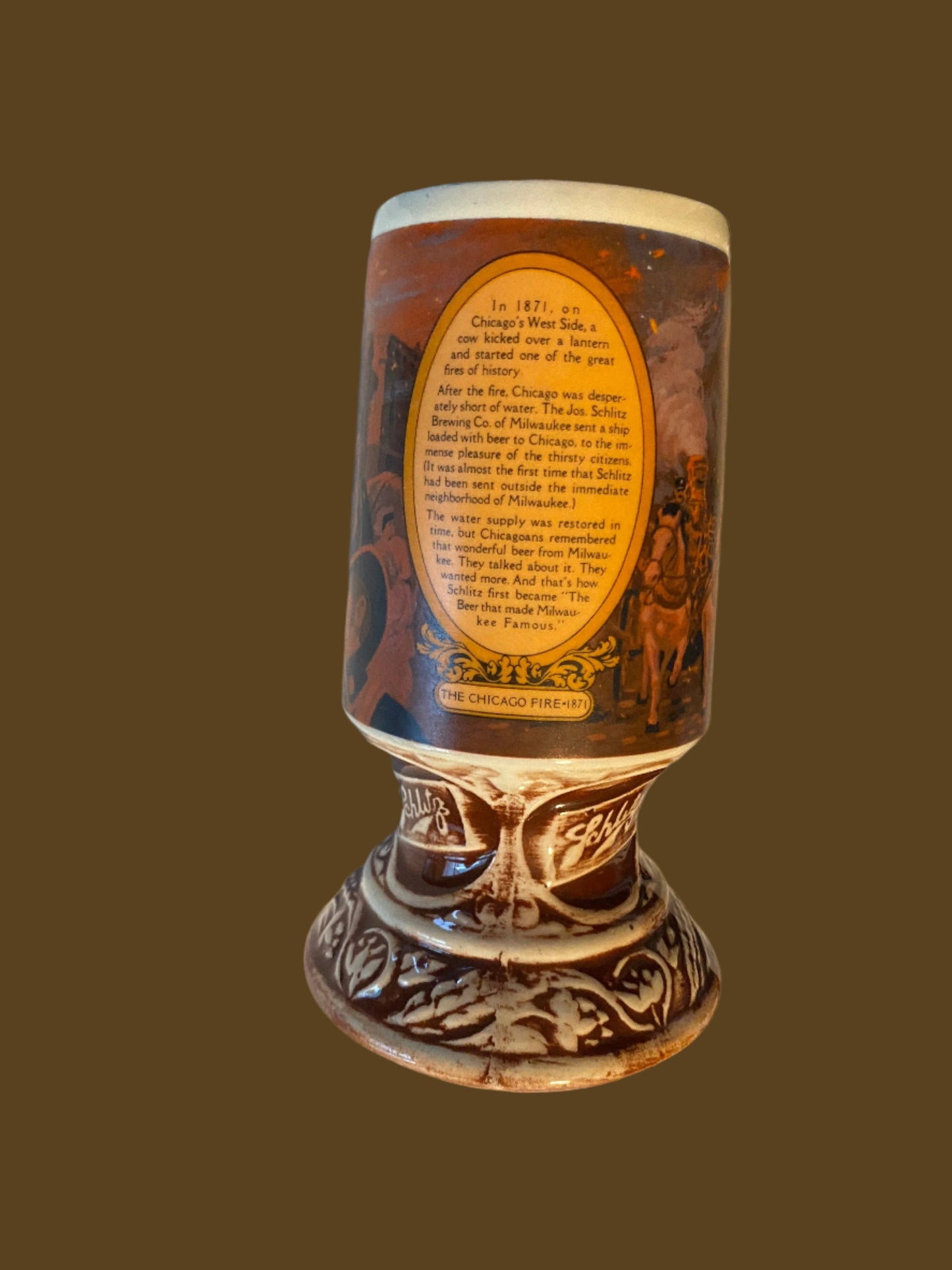 Schlitz Ceramic Chicago Fire Stein/Mugs