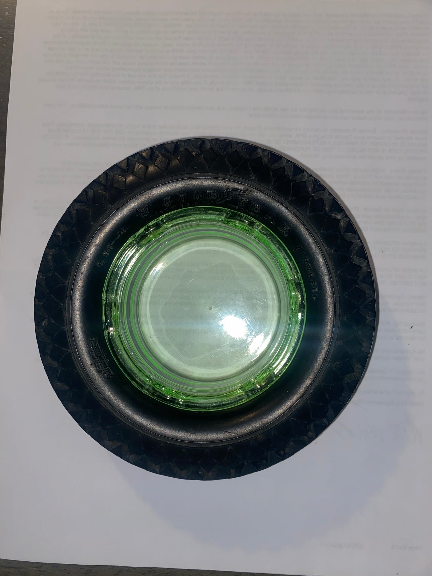 Goodyear Uranium Glass Tire Ash tTay