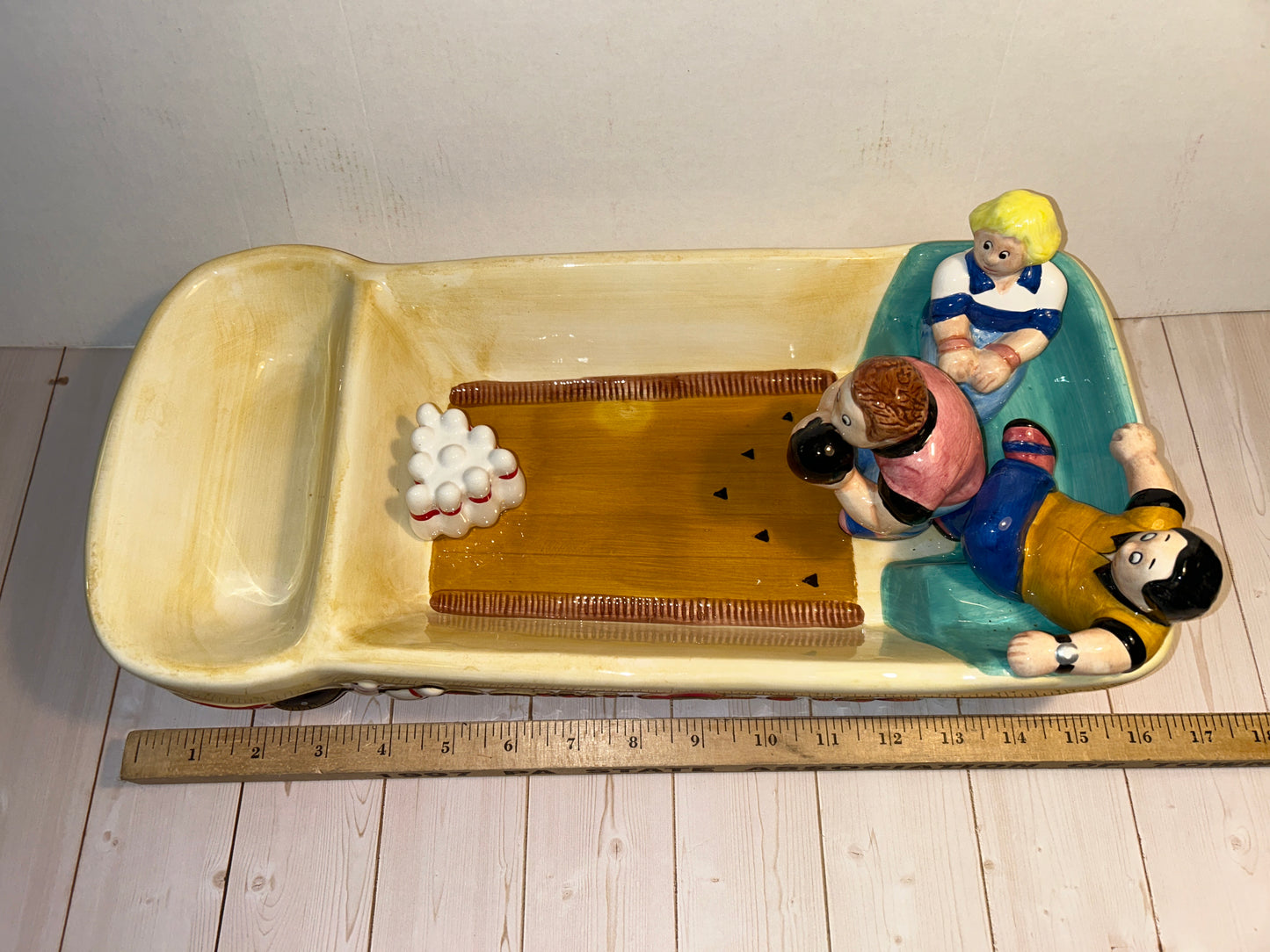 Porcelain Bowling Alley Chip and Dip Bowl