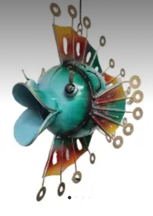 Metal Hanging Fish Candle Holder