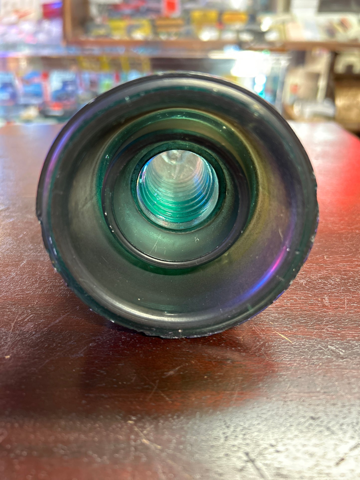 H.G. CO. Glass Insulator-Beehive-Milk Glass Green