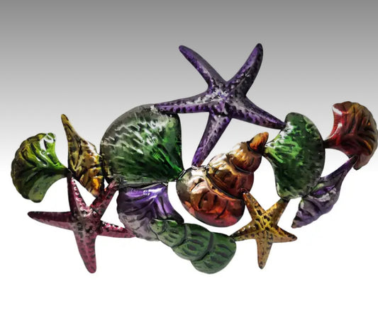 Metal ,Sea ,Ocean Shells ,Star Fish ,Conch Wall Sculpture