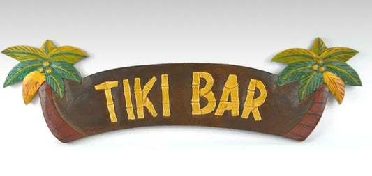 Tiki Bar Sign W/2 Palm Trees