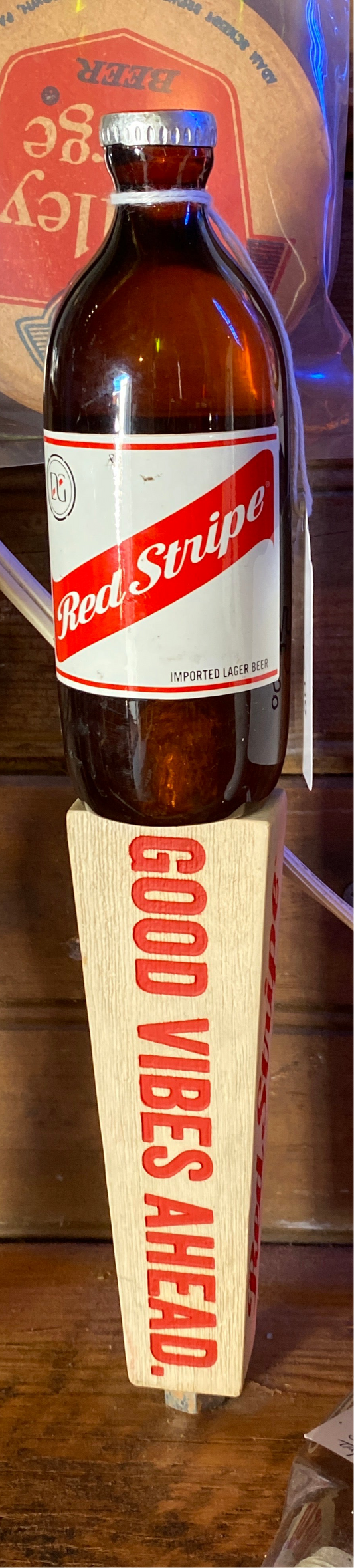 Red Stripe Tap Handle