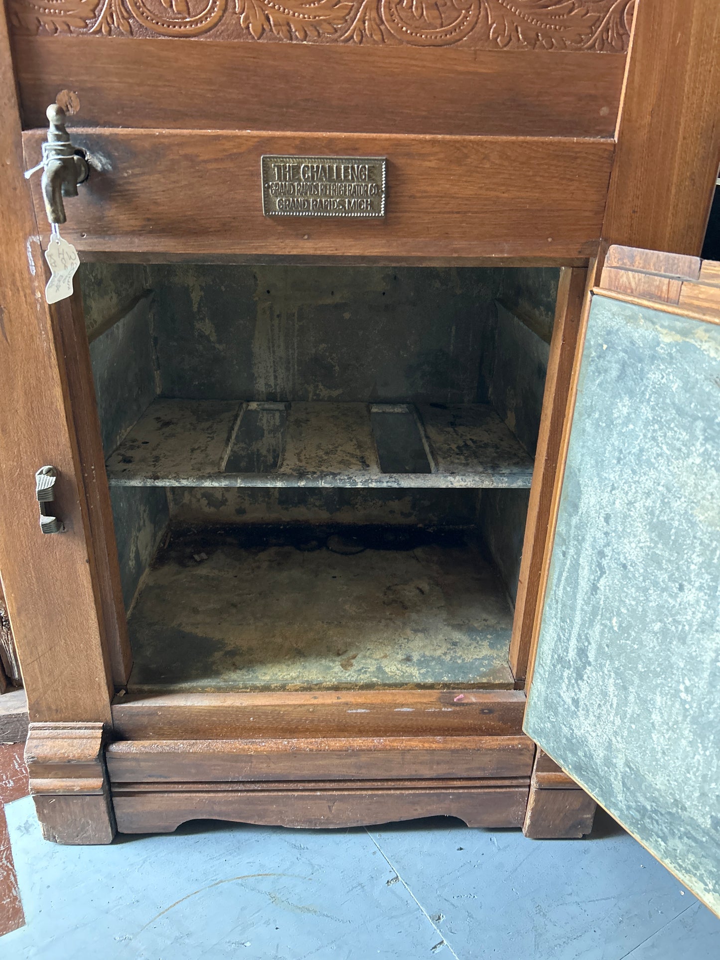 Antique Oak “Challenge” Ice Box