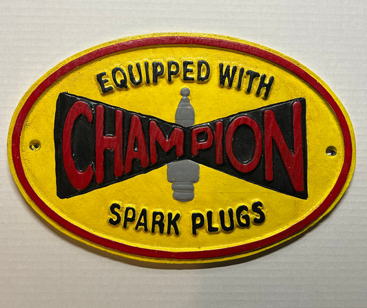 Champion Spark Plugs Cast Metal Sign