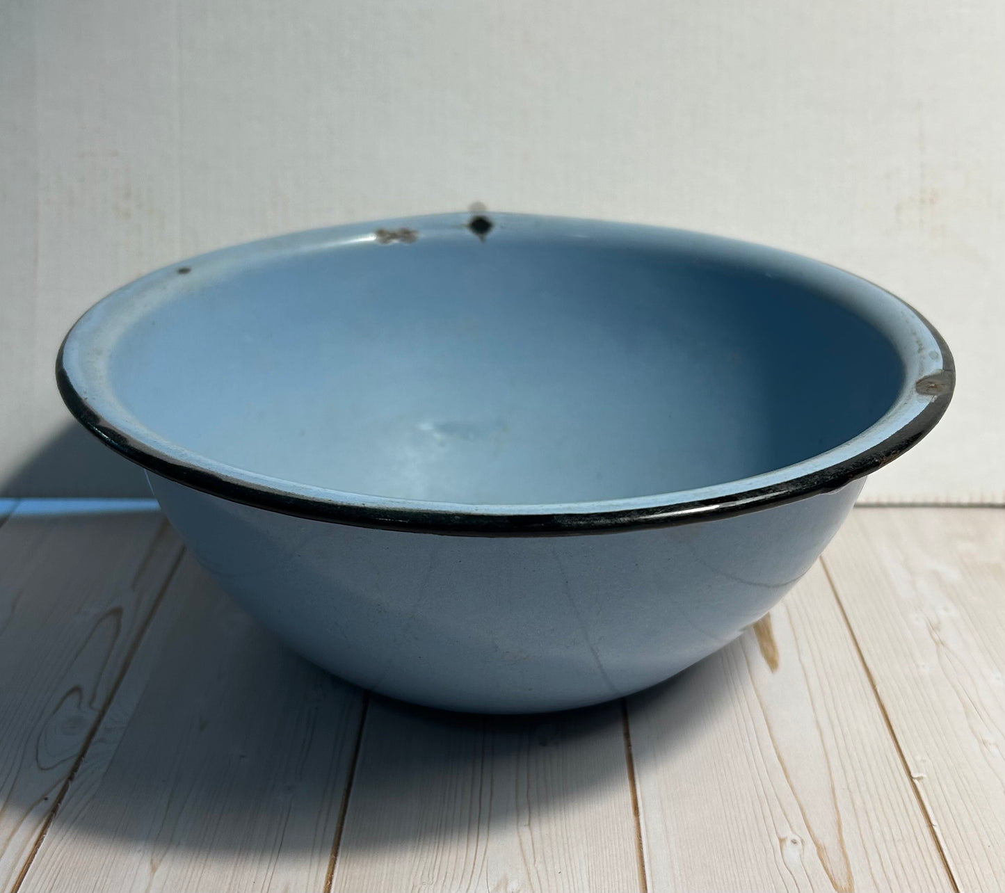 Solid Blue Enamelware Bowl