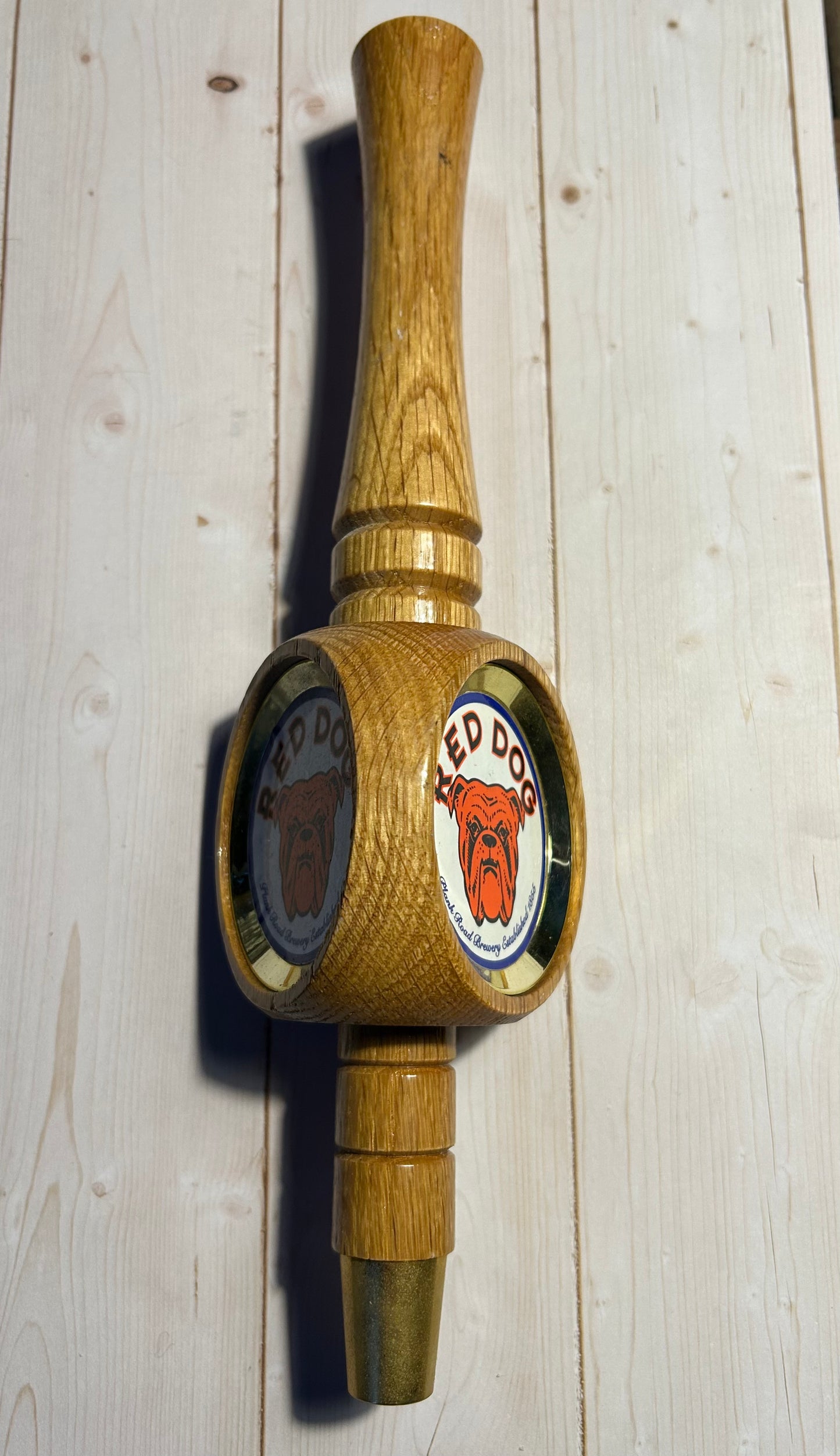 Red Dog 3 Sided Wooden Tap Handle