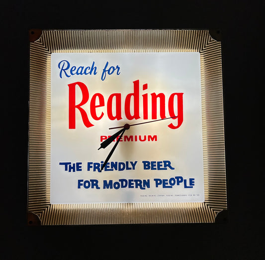 Reading Premium Beer Lighted Clock