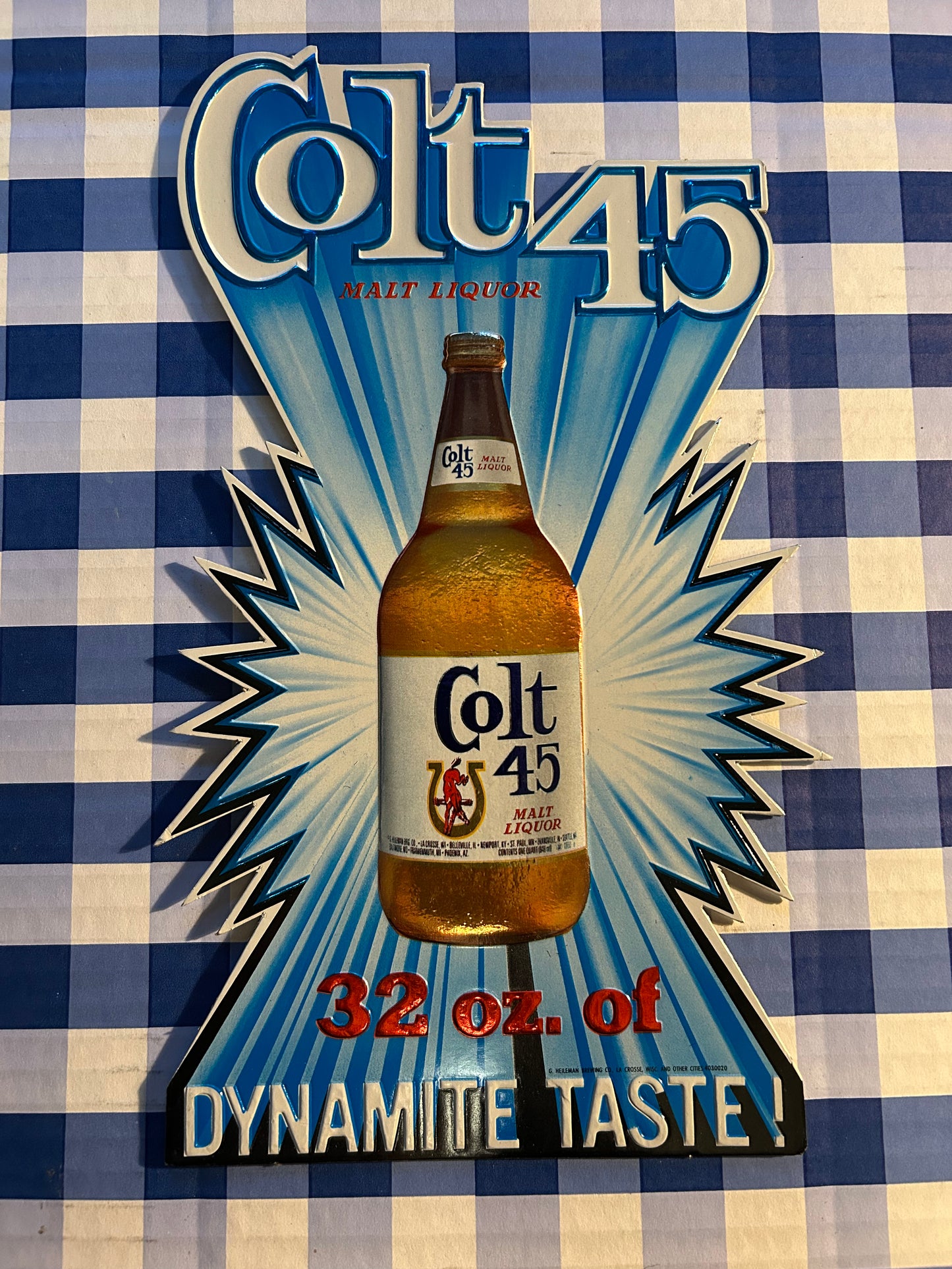 Colt 45 Beer Cardboard Sign-Bottle-11.5”