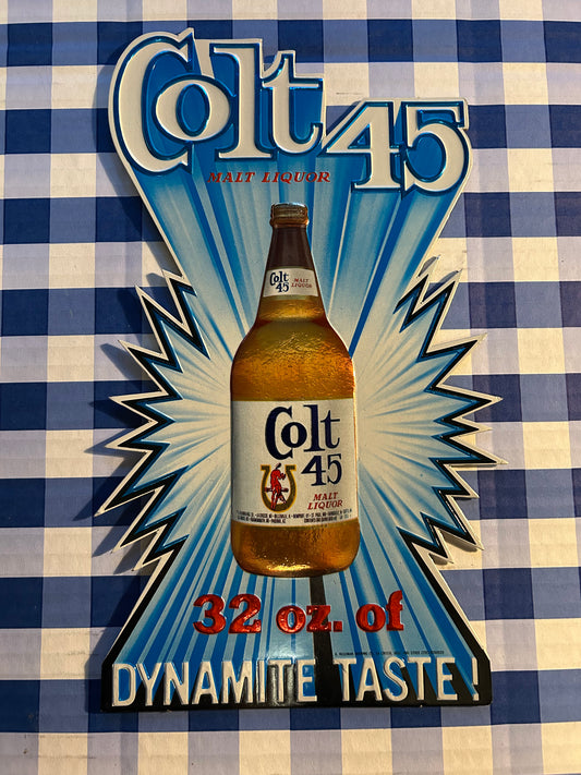 Colt 45 Beer Cardboard Sign-Bottle-11.5”