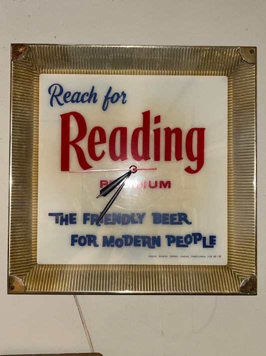 Reading Premium Beer Lighted Clock