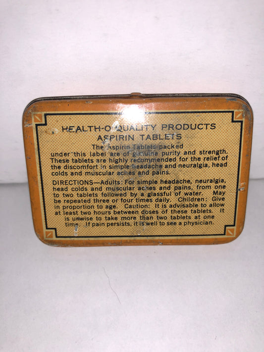 Health-O-Aspirin Tin
