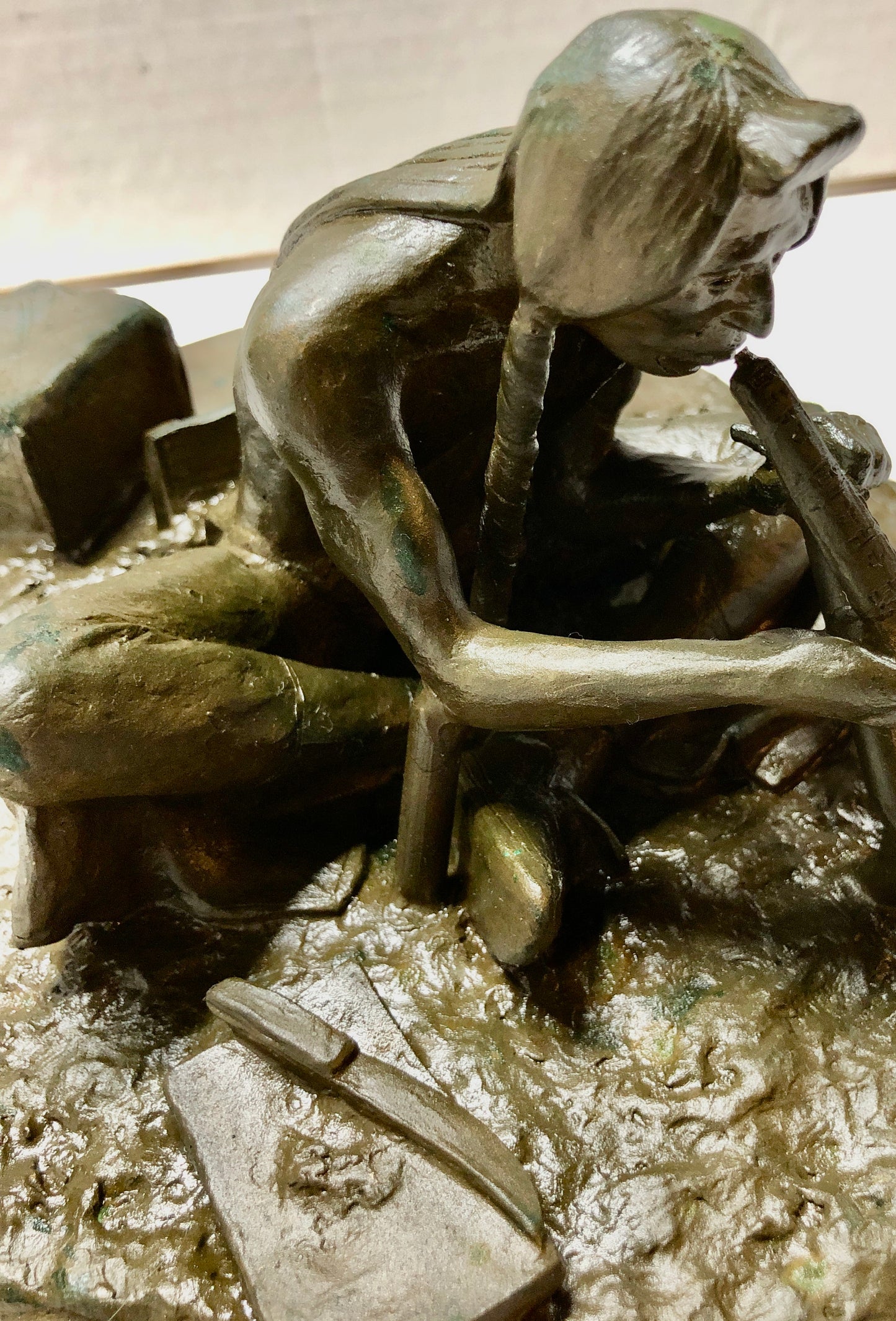 Native American Cast Brass Sculpture