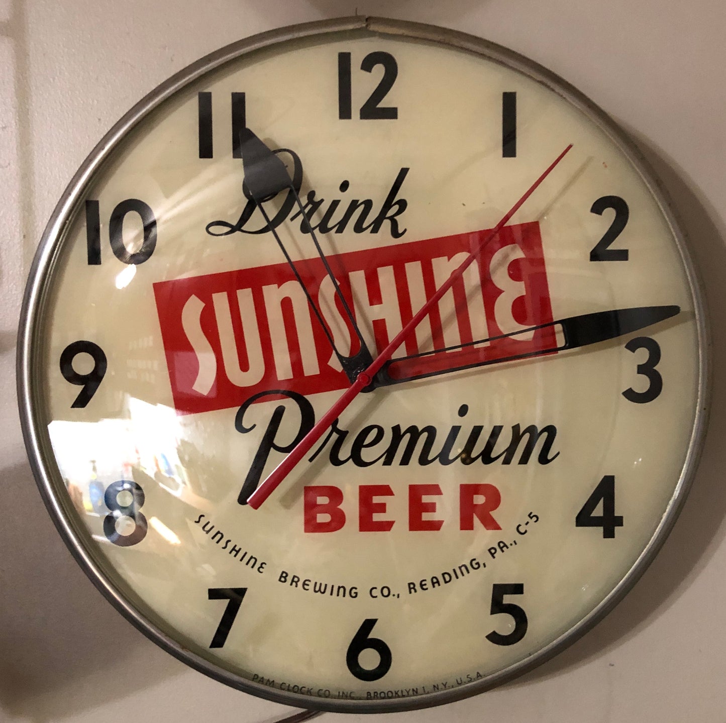 Sunshine Premium Beer Advertising Clock