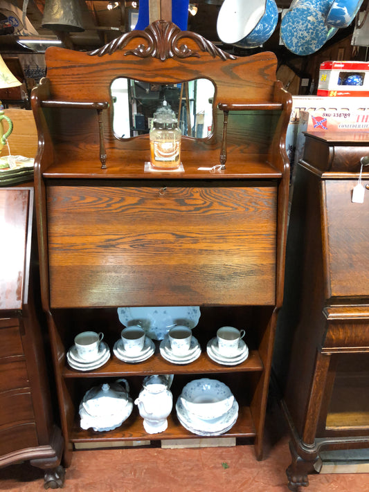 Oak Drop Front Secretary Desk