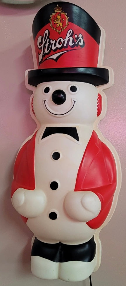 Stroh's Beer Snowman Light