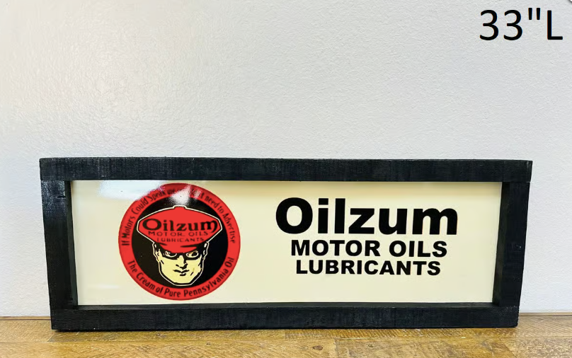 Oilzum Wood Frame Sign