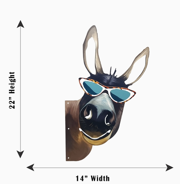 Peeking donkey W/Shades