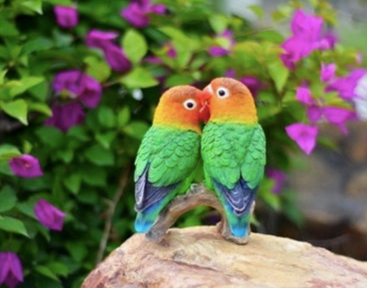Lovebirds On Branch