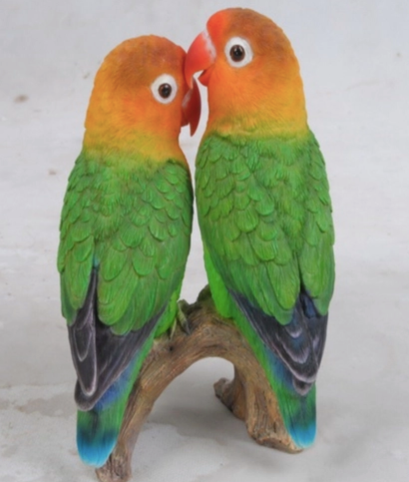 Lovebirds On Branch