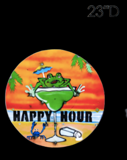 Happy Hour Frog Sign