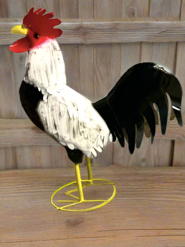 2’ White And Black Rooster