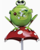 Frog W/Umbrella Solar Stake 41"