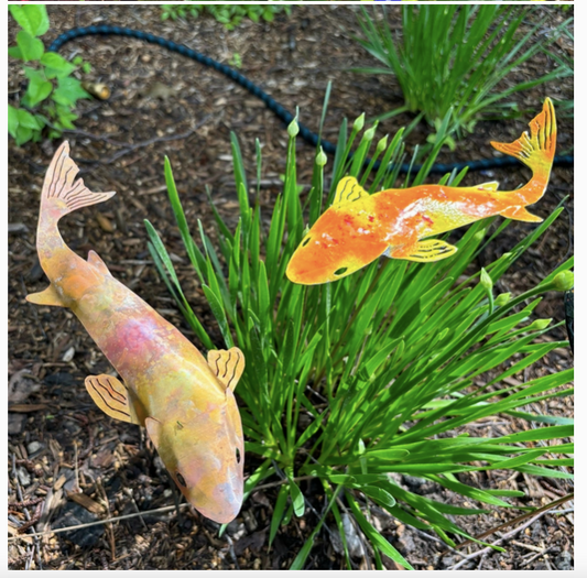 Natural Copper Koi Garden Stake