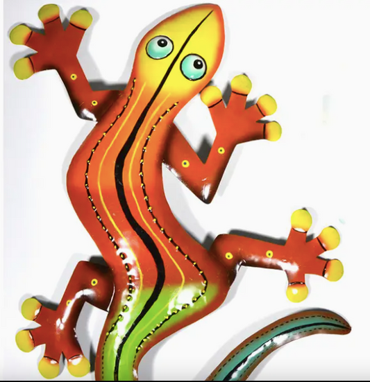 Small Metal Gecko Red