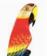 40”Large Wood Hand Carved Parrot On Stand