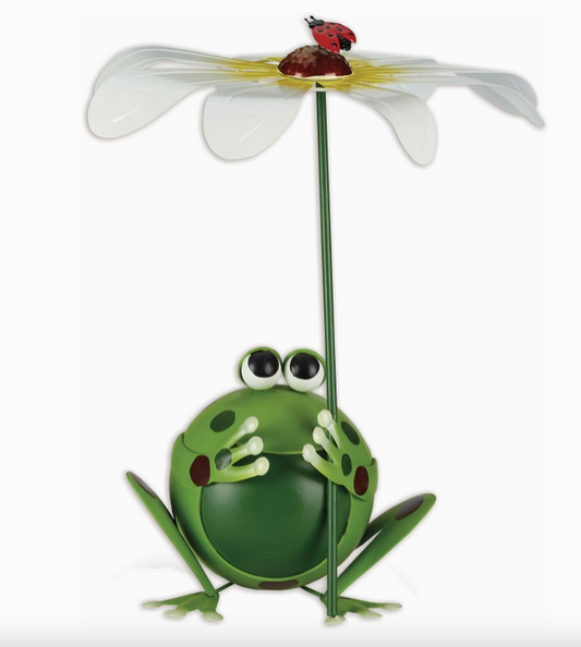Frog Daisy Porch Sitter