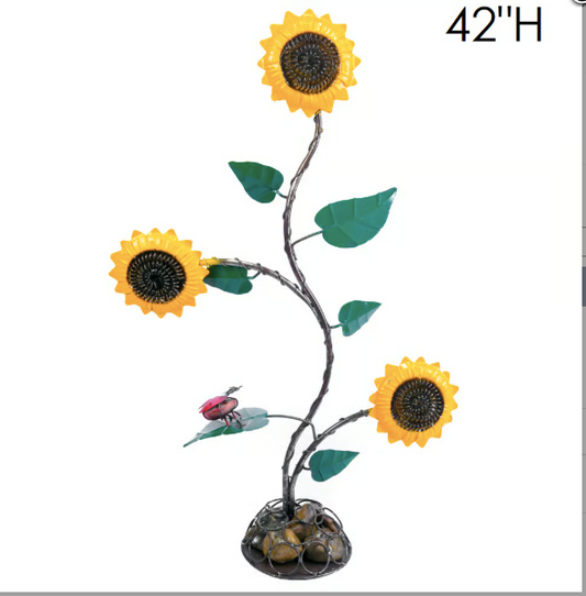 Triple Sunflower W/Ladybug