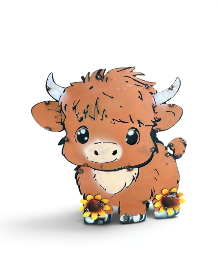 Sunflower Highland Cow