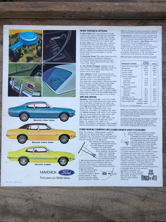 1972 Maverick Dealer Brochure