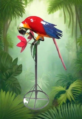 Macaw with Flower Stand