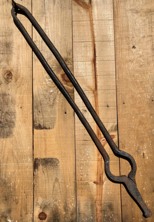 Antique Hand Wrought Fireplace Tongs