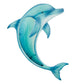 Swimming Dolphin Wall Decor / Metal/Glass / Coastal